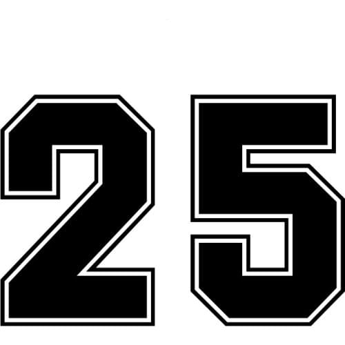 LLY-0307 Creativity Car Sticker Racing Number 25 Modeling Decal PVC Cars Bumper Rear Window Waterproof Auto Decals Stickers