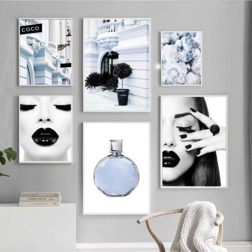 Wall Art Canvas Painting Paris Fashion Street Flower Modern Girl Nordic Posters And Prints Wall Pictures For Living Room Decor