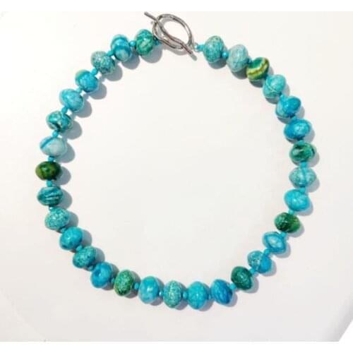 New Arriver Favorite Women Fine Necklace Blue Green Gem Stone Turquoises Jaspers Necklace Nice Women Gift Good For Summer