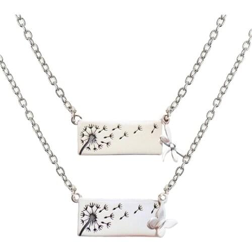 1Pcs Dandelion Necklaces For Women Mother&Daughter Stainless Steel Pendant Necklace Birthday Gift Jewelry