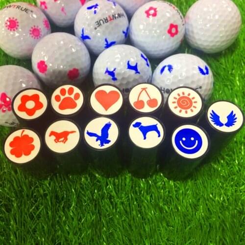 Plastic Golf Ball Stamper Quick-dry Stamp Marker Impression Seal Golf Club Accessories Symbol Golfer Souvenir Gift Random Color
