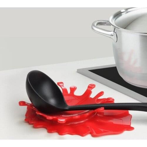 Mustard Blood Shaped Spoon Rest By Mustard Kitchen Cooking Aid Cup Holder Kitchen Or Bathroom Accessories