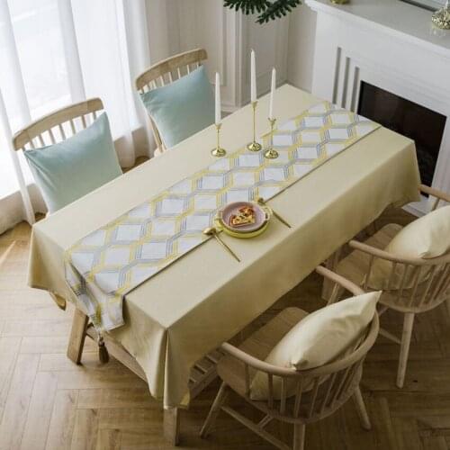 Geometric Luxury Modern Table Runners Plaid Flower Home Hotel Coffee Wedding Decoration Table Runner Chemin De Table Tafel Loper