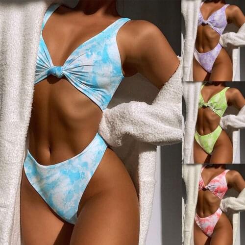 Sexy gradient button down bikini womens swimsuit Beach Resort hot spring bathing suit womens sports swimsuit