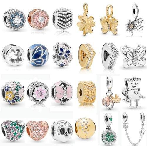 Heart Shape 925 Sterling Silver Flower Mum Mom of my Heart Charms DIY fine beads Fit Original Pandora Charm Bracelet Jewelry