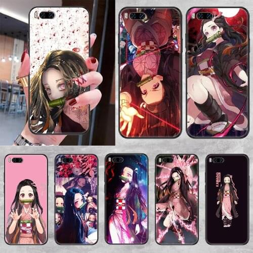 Demon slayer Kamado Nezuko Phone case For Xiaomi Mi Max Note 3 A2 A3 8 9 9T 10 Lite Pro Ultra black pretty cover silicone