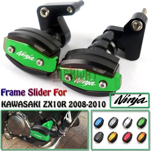 Motorcycle Crash Pad Protector CNC Engine Cover Frame Sliders Falling Protection For KAWASAKI Ninja ZX10R ZX-10R 2008-2010