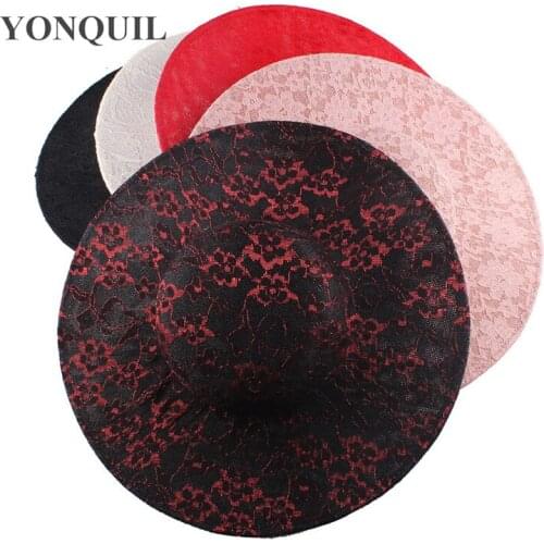 Red Black Ivory 30 Lace Big Top Hat Party Fascinator Bases For Elegant Women Ladies Wedding Occasion Headpiece Church Headwear