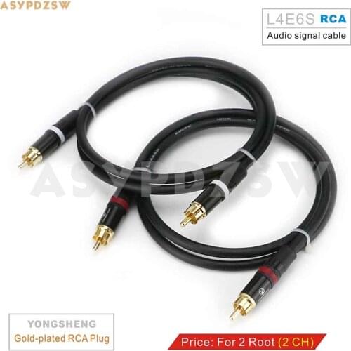 2 Root L4E6S Pure copper Audio signal cable Male-male RCA coaxial wire 1M 2-CH