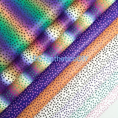 1PC 21X29CM Polka Dots Printed Synthetic Leather Fabric Leather Sheets, PU Leather For Making Bows LEOsyntheticoDIY T507