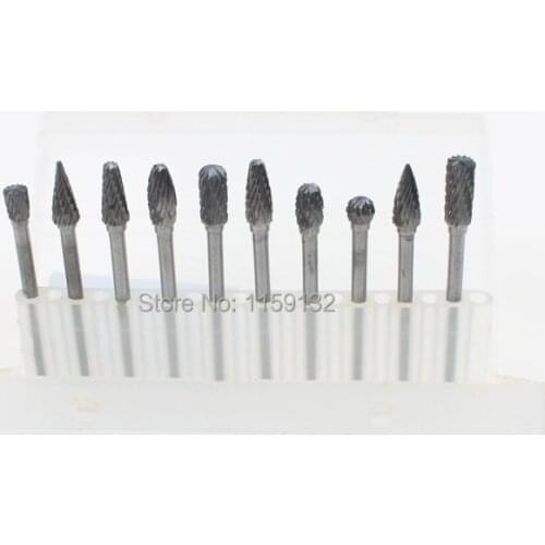 10pcs Tungsten Carbide Burr 1/8" Shank Cutting edge Head 5mm Grinding