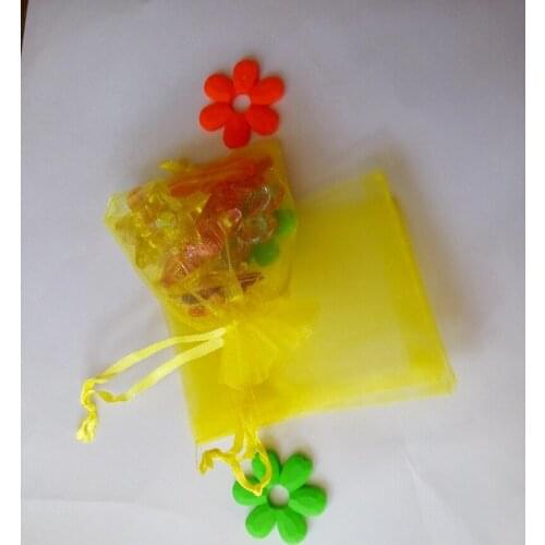 2000pcs yellow organza gift bags 13x18cm party bags for women event wed Drawstring bag Jewelry Display Bag Pouch diy accessories