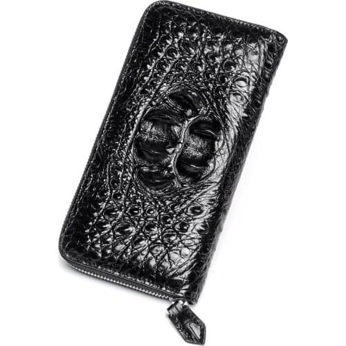 2018 Fashion Real Crocodile Pattern Coin Purses Card Holder Genuine Leather Men Long Wallets Mens Alligator Long Clutch Bags