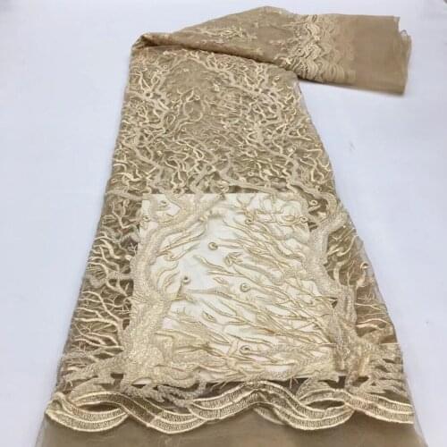 2021 African 3d Sequins Lace Fabric Embroidered beads Nigerian Net Laces Fabrics Bridal High Quality French Tulle Lace Fabric