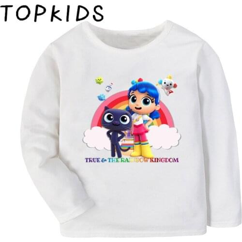 2021 Kids True and the Rainbow Kingdom Cartoon Print Funny T-shirt Children Tops Baby Boys Girls Long Sleeve T shirt,LKP5359