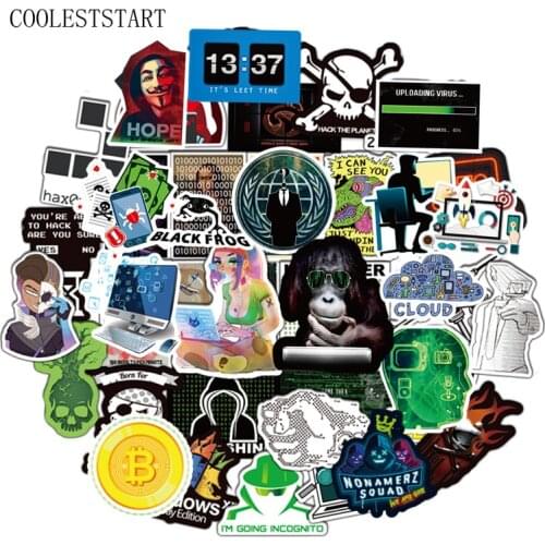 98 Pcs/Pack Cool Programming Hacker Stickers Logo Internet Software For Case Laptop Motorcycle Skateboard Luggage Decal Children