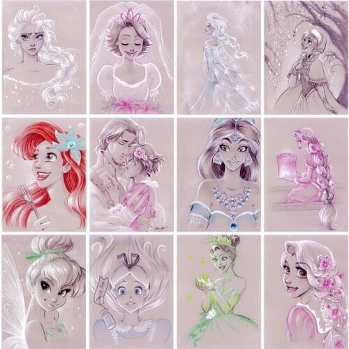 Disney 5D Diy Diamond Painting Cartoon Princess Diamond Embroidery Full Cross Stitch Kits Art Hobby Gift Home Decoration