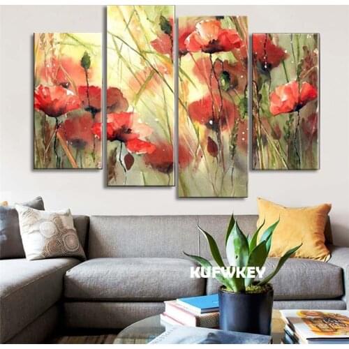 Poppies Diamond Painting Cross Stitch 5D diy Diamond Embroidery Full Mosaic painting Crafts Needlework Magnolia flowers 4pcs/set