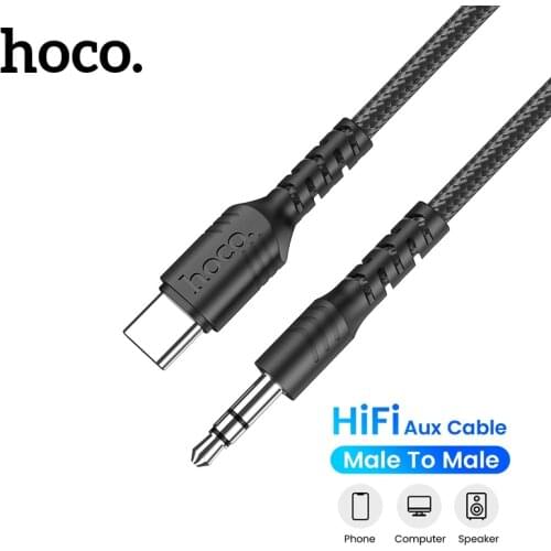 Hoco USB C to 3.5mm AUX Audio Cable For Xiaomi Mi11 10 HiFi TypeC 3. 5 Jack Adapter for Tablet Laptop Earphone Headset Wire Cord