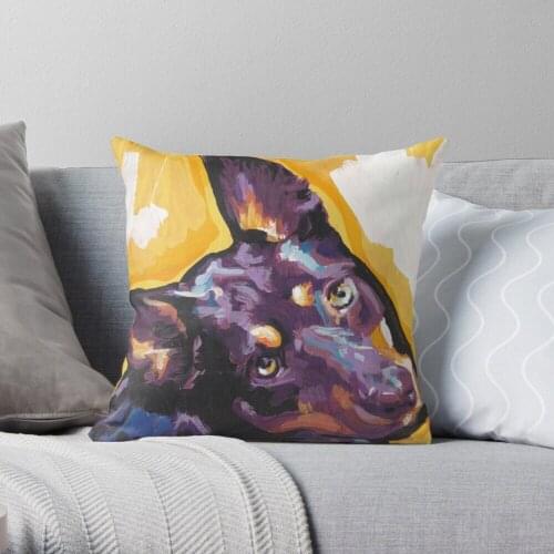 Australian Kelpie Bright Colorful Pop Art Throw Pillow Cushion Cover Polyester Throw Pillows Case On Sofa Home Living Room Decor