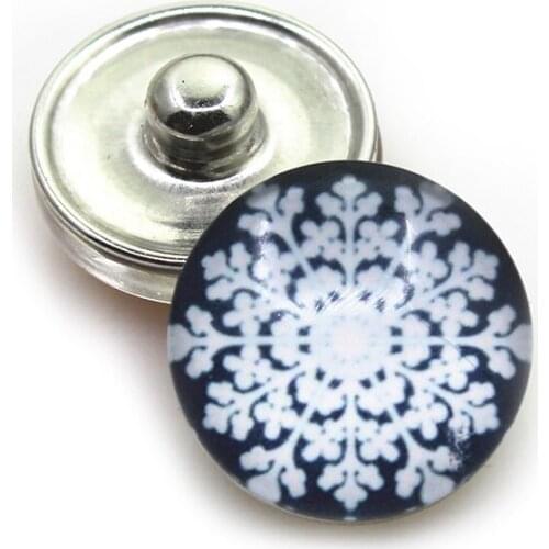 New Arrival 20pcs/lot Snowflake Style5 Snap Buttons For 18mm Ginger Snap Bracelet&Bangles DIY Glass Snap Button Jewelry Charms