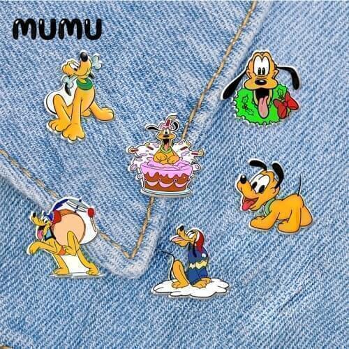 2021 New Pluto the Dog Lapel Pin Funny Acrylic Brooches Handmade Epoxy Jewelry Shirt Bag Badge