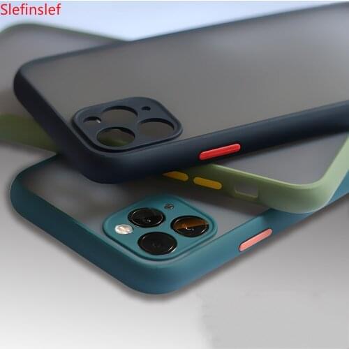 Phone Case For iPhone 11 Pro Max X XR XS Max 7 8 Plus Luxury Contrast Color Frame Matte Hard PC Protective For iPhone 11 Case