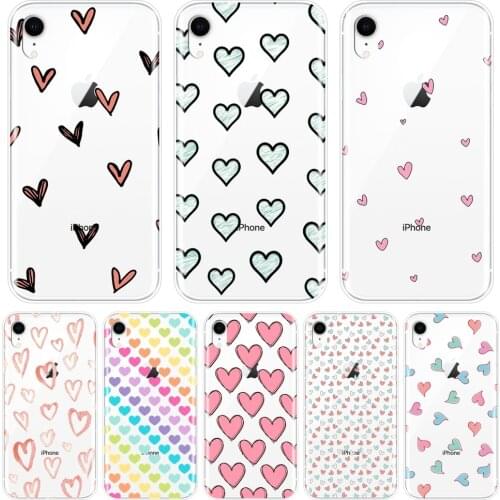 Heart Love Kawaii Cute Phone Case For iPhone 6 S 6S 7 8 X XR XS Max Silicone Soft Back Cover For Apple iPhone 8 7 6S 6 S Plus