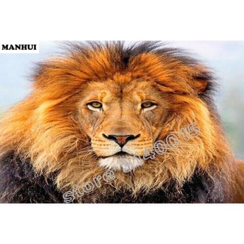DIY Diamond Painting Spuare Rhinestone Pasting Decorative Paintings Diamond Embroidery Mosaic Lion head Cross Stitch BFC146