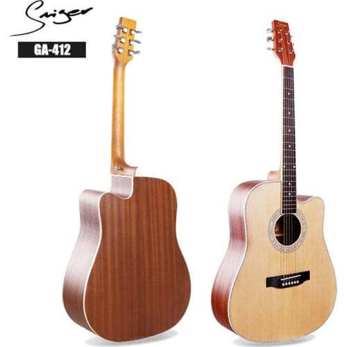 Spruce Guitar Acoustic Electric Steel-String Flattop 41 Inches D-Body Guitarra 6 Strings Folk Pop Cutaway Wood Color Guitars