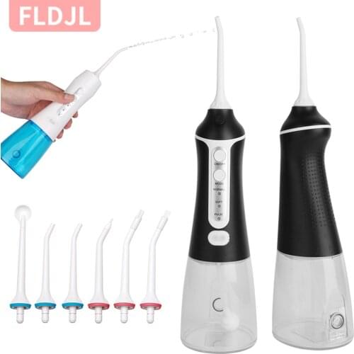 Electric Oral Irrigator USB Rechargeable Portable Dental Water Flosser Jet 300ML Water Tank 3 Modes Waterproof Teeth Cleaner