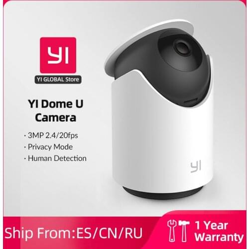 YI Dome U Security 2K Indoor Cam Pan & Tilt IP Camera with Wi-Fi Human & Pet AI Video Surveillance Voice Assistant Compatibility