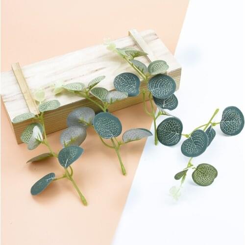 5pcs Artificial Eucalyptus leaves home wedding vases for decoration pompom DIY gifts Fake plants ornamental flowerpot silk leaf