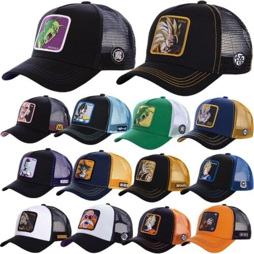 Son Goku Kakarotto Roshi Kame Sennin Bejīta Yonsei Vegeta IV Cosplay Hat Embroidery Baseball Grid Style Cap Adjustable Prop