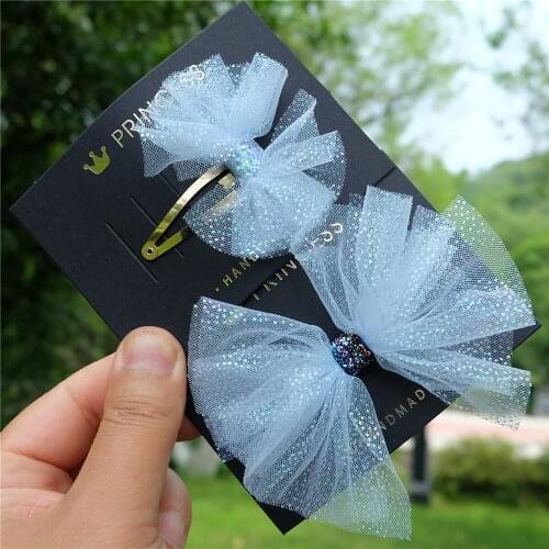 Princess Lace Hair Clip Sequins Net Yarn Hair Bows for Girls Kids Women Barrette Hair Accessories Childrens Boutique Headdress