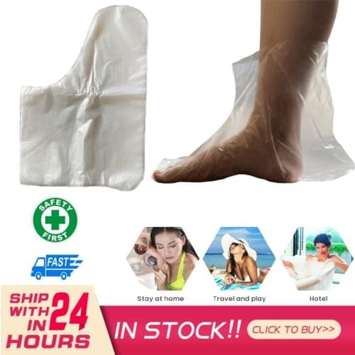 Foot Covers Waterproof Shoe Cover Transparent Thin Light Disposable Household Plastic Therapy Bags Foot Gloves For Men Women HOT