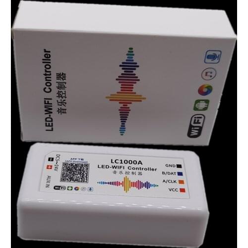 LC1000A LC2000B WIFI SPI Music Spectrum Controller for LED Digital Pixel Strip 1024-2048 Pixels LED Screen Controller with Built