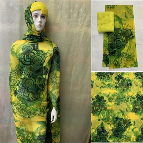 Hot selling high quality embroidery printed cotton african lace fabric for lady dress textile material 5+2 yards/set. L781927