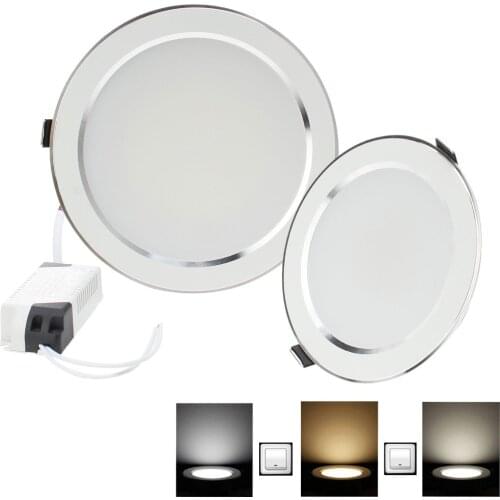 Hot Sale LED Downlight 3W 5W 7W 9W 12W 15W 18W 220V 110V Warm White Cold White 3 Color Recessed LED Lamp Spot Light AC85-265V