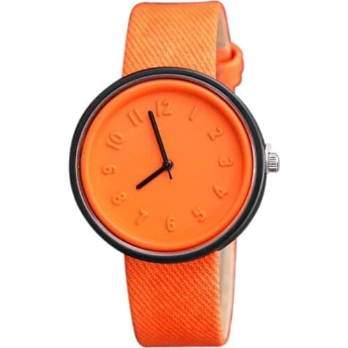 Couples Solid Color Arabic Numerals Round Dial Cloth Band Analog Quartz Watch New Fashion watch for lovers Christmas Gifts