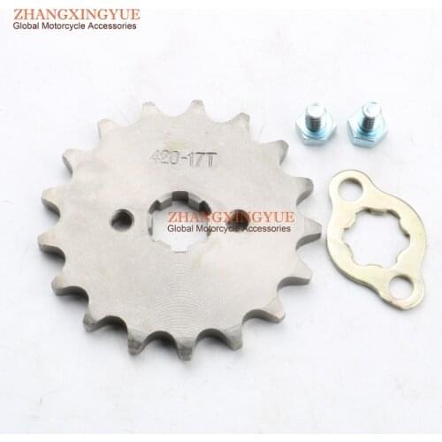 17mm/20mm Front Chain Sprocket Gear 420 Chian 17 Tooth Dirt Bike Motorcycle ATV Scoot