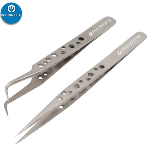 Electronics Industrial Tweezers Stainless Steel Precision Curved Head Tweezer Makeup Eyelash Extension Phone Repair Hand Tool