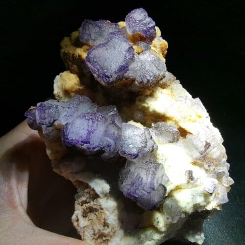 516.3gNatural rare purple fluorite cluster mineral specimen healing energy CRYSTAL QUARTZ GEM home decoration teaching ornamenta