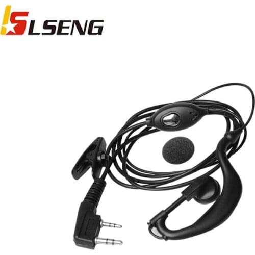 LSENG Walkie-Talkie Radio 2-Pin K Port Handset PTT Microphone Headset For Handheld ICOM Baofeng Kenwood Two-Way Radio