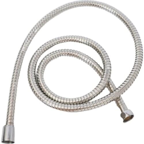 Stainless Steel Hand-Held Polished Chrome-Plated Silver Explosion-Proof 2m Shower Hose Extender