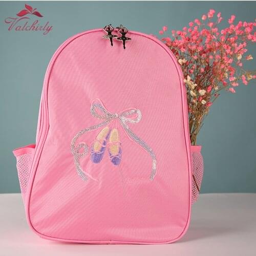 Girls Ballet Dance Sequins Bowknot Backpack Embroidered Shoulder Bag for Childrens Ballerina