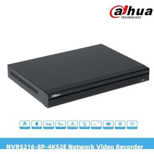 Dahua NVR5216-8P-4KS2 16 Channel 1U 2HDDs 8PoE 4K & H.265 Pro Network Video RecorderWith 2SATA IP Access