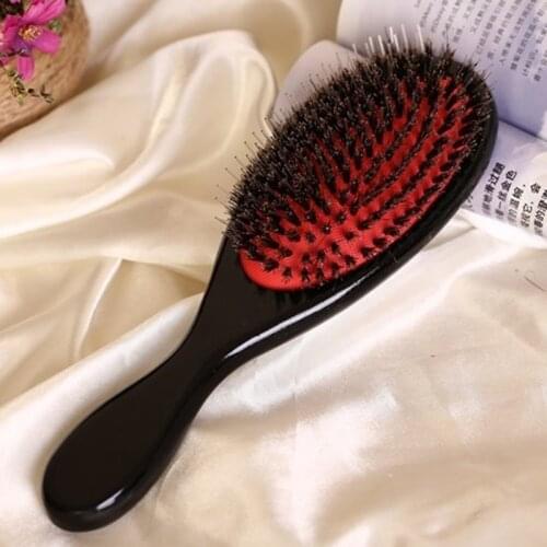 Boar Bristle Hair Brush In Paddle Brush Hair Comb Scalp Massage Brush For Hairdressing Salon Paddle Brush Bristle Hair Brush