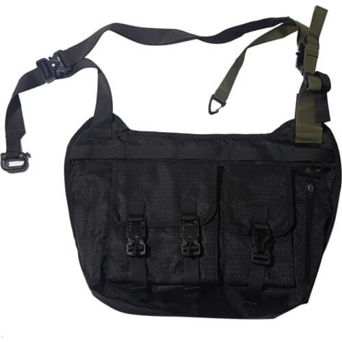 PUPIL TRAVEL Techwear PT-B08 Rip Stop Messenger Bag Multipurpose Sling Bag Hip Hop Style Punk Fashion