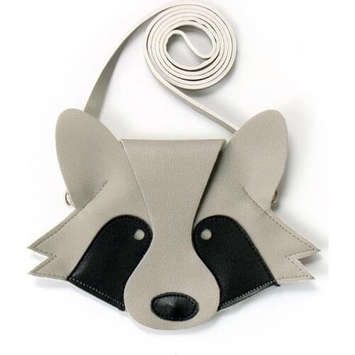 Handmade Raccoon Children Shoulder Bag Animal Shape Raccoon Bags PU Coin Purse Cartoon Cute Baby Pocket Christmas Gift
